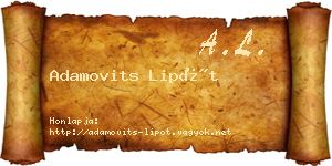 Adamovits Lipót névjegykártya