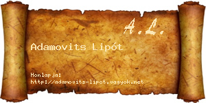 Adamovits Lipót névjegykártya